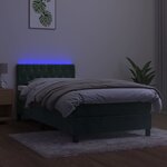 vidaXL Sommier à lattes de lit avec matelas et LED Vert foncé 90x200cm