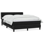 vidaXL Sommier à lattes de lit avec matelas noir 140x210 cm velours