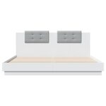 vidaXL Cadre de lit avec tête de lit et lumières LED blanc 160x200 cm