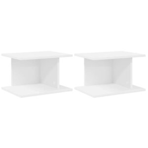 vidaXL Table de chevet 2 Pièces Blanc 40 x 30 x 25 cm Bois d'ingénierie