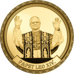 Monnaie POPE LEO XIV 1/200 Oz Or 5000 Francs Gabon (PRÉCOMMANDE)