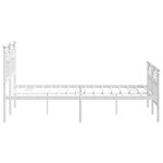 vidaXL Cadre de lit métal sans matelas et pied de lit blanc 120x200 cm