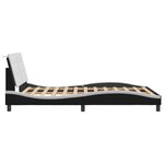 vidaXL Cadre de lit avec LED sans matelas noir et blanc 140x190 cm
