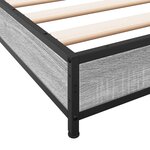 vidaXL Cadre de lit sonoma gris 100x200 cm bois d'ingénierie et métal