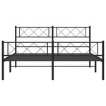vidaXL Cadre de lit métal sans matelas avec pied de lit noir 120x200cm