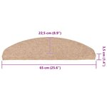 vidaXL Tapis d'escalier auto-adhésifs 30 Pièces beige 65x22 5x3 5 cm
