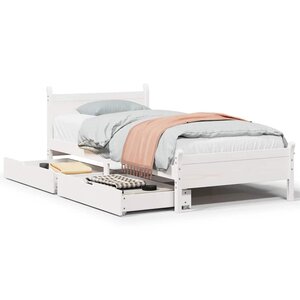 vidaXL Cadre de lit sans matelas blanc 75x190 cm bois de pin massif