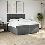 vidaXL Sommier à lattes de lit avec matelas Gris foncé 200x200cm Tissu