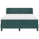 vidaXL Lit à ressorts avec tête de lit Vert foncé 140 x 200 cm Velours