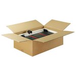 Caisse carton brune simple cannelure à base carrée raja 50x50x20 cm (lot de 20)