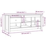 vidaXL Armoire à chaussures Gris 110x38x45 5 cm Bois de pin massif