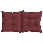 vidaXL Coussins de chaise dossier bas lot de 2 rouge bordeaux mélangé