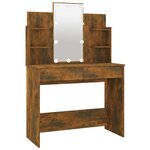 vidaXL Coiffeuse avec LED Chêne fumé 96x40x142 cm