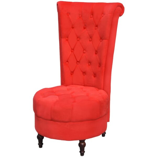 vidaXL Chaise de canapé avec dossier haut rouge tissu