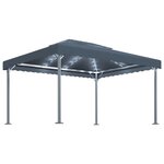vidaXL Tonnelle et guirlande lumineuse à LED 4x3m Anthracite Aluminium
