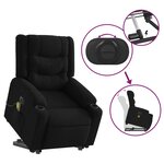 vidaXL Fauteuil inclinable de massage électrique Noir Tissu