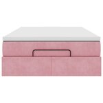 vidaXL Cadre de lit ottoman avec matelas rose 120x200 cm velours