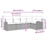 vidaXL Ensemble de canapé de jardin 5 Pièces Marron polyrotin