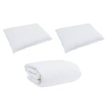 vidaXL Ensemble de Duvet avec oreiller 3 Pièces Blanc Plume de canard