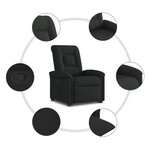 vidaXL Fauteuil inclinable noir tissu