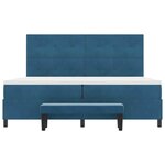 vidaXL Lit à ressorts avec matelas Bleu foncé 200 x 200 cm Velours
