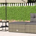 vidaXL Tabouret de jardin avec coussin gris résine tressée