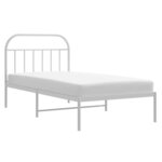 vidaXL Cadre de lit métal sans matelas et tête de lit blanc 100x190 cm