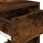 vidaXL Table de chevet avec tiroir chêne fumé 35x34x66 5 cm