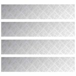 vidaXL Plaques à damier 4 Pièces Argent 100 x 20 cm Aluminium