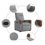 vidaXL Fauteuil inclinable Gris clair Tissu