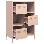 vidaXL Buffet haut rose 68x39x103 5 cm acier