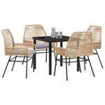 vidaXL Ensemble de salle à manger pour jardin 5 Pièces Marron polyrotin