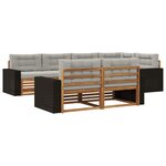 vidaXL Ensemble de canapés d'extérieur 7 Pièces Naturel et gris clair