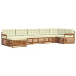 vidaXL Ensemble de canapés d'extérieur 7 pc Naturel et Crème