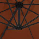 vidaXL Parasol de jardin en porte-à-faux avec mât en acier terre cuite
