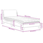 vidaXL Lit avec matelas noir 90x190 cm velours