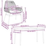 vidaXL Ensemble à manger jardin coussins 5 Pièces gris poly rotin verre