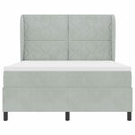 vidaXL Lit à ressorts avec matelas Gris clair 160 x 200 cm Velours