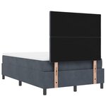 vidaXL Lit à ressorts avec matelas Gris foncé 120 x 190 cm Velours