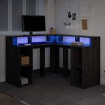 vidaXL Bureau Chêne noir 130 x 130 x 91 cm Bois d'ingénierie