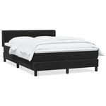 vidaXL Sommier à lattes de lit avec matelas noir 140x210 cm velours
