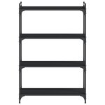 vidaXL Bibliothèque à 4 niveaux noir 80x30x120 cm bois d'ingénierie