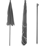 Tectake Parasol VANESSA 200 x 125 cm - gris