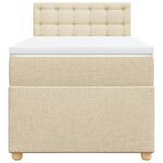 vidaXL Sommier à lattes de lit avec matelas Crème 90x200 cm Tissu