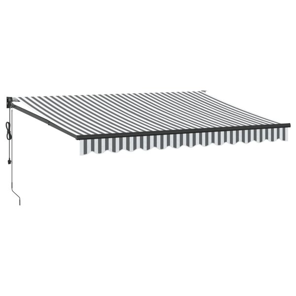 vidaXL Auvent rétractable anthracite et blanc 3 5x2 5m tissu/aluminium