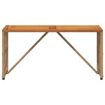 vidaXL Table de jardin Naturel 80 x 40 x 40 cm Acier et Rattan Poly
