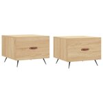 vidaXL Tables basses 2 Pièces chêne sonoma 50x50x40 cm bois d'ingénierie