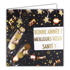 Carte Meilleurs Vœux avec Enveloppe Blanche 15x15cm