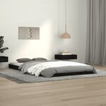 vidaXL Cadre de lit Noir 100x200 cm Bois de pin massif