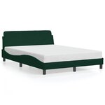 vidaXL Cadre de lit Dover vert foncé 140x200 cm velours